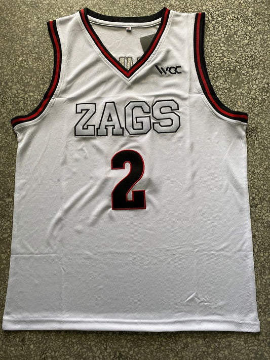 NCAA University Of Gonzaga #2 White University Jersey