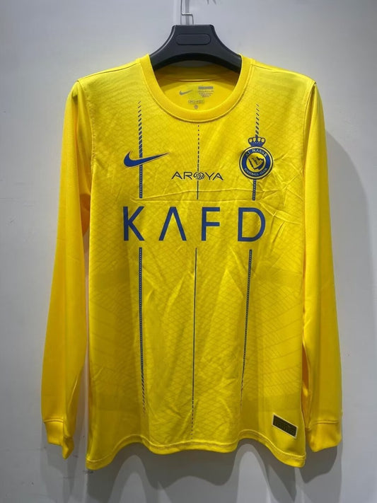 Al-Nassr FC Home Long Sleeve Fans Football Jersey 2023/2024