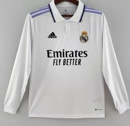Real Madrid Home Long Sleeve Fans Football Jersey 2022/2023