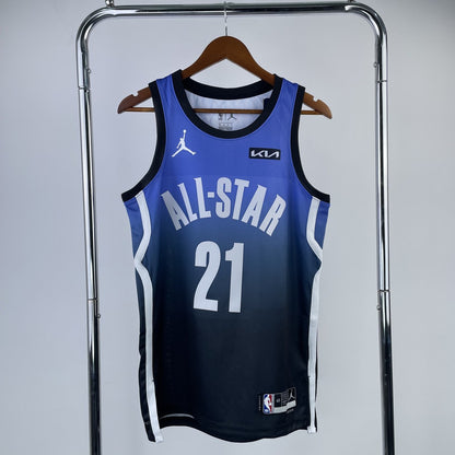 Philadelphia 76Ers Blue #21 EMBIID NBA Season Jerseys 2023 ALL-STAR