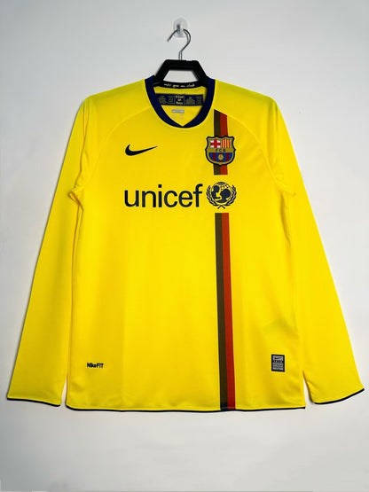 Retro Barcelona Away Long Sleeve Football Jersey 2008/2009