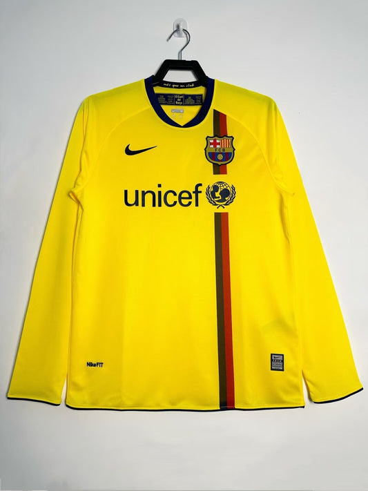 Retro Barcelona Away Long Sleeve Football Jersey 2008/2009