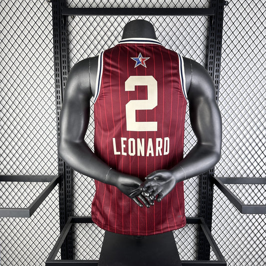 Los Angeles Clippers ALL-STAR Red #2 LEONARD NBA Season Jerseys 2024