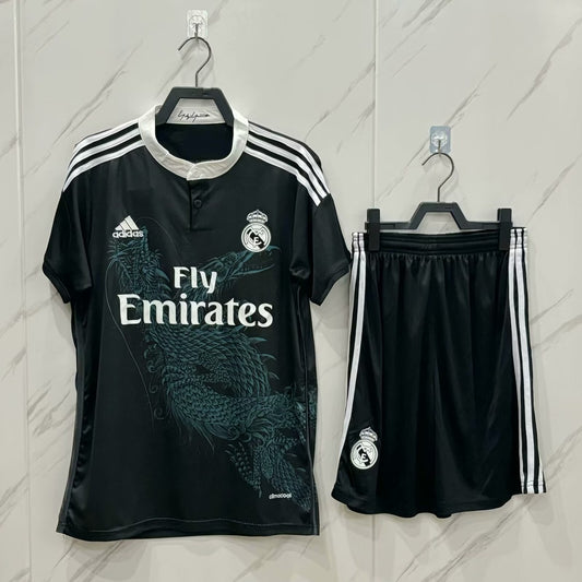 Retro Real Madrid Third Away Black Kits Suit Football Jersey 2014/2015