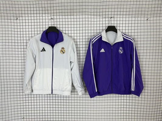 Real Madrid Two-sided White Purple Windbreaker 2025/2026
