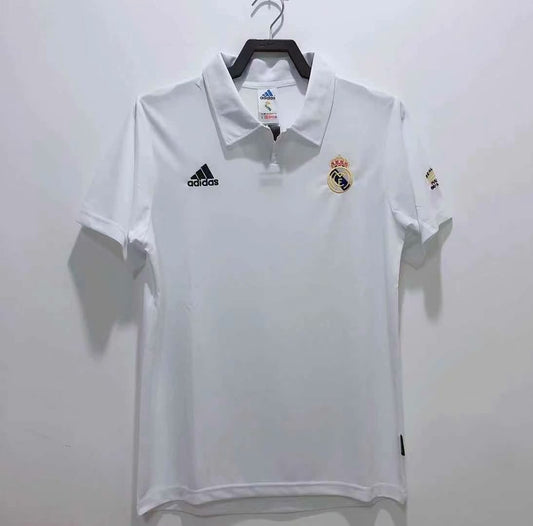 Retro Real Madrid Home Champions League 100 Year Football Jersey 2001/2002-2003