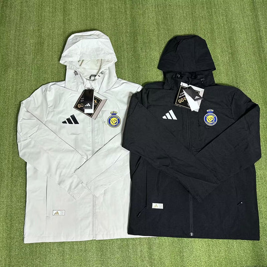 Nassr Windbreaker Interchange Jacket Black White Football Jersey 2025/2026