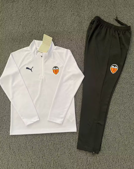 Valencia White Training Tracksuit 2025/2026