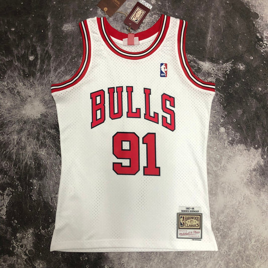 Chicago Bulls White #91 RODMAN NBA Season Jerseys 1998