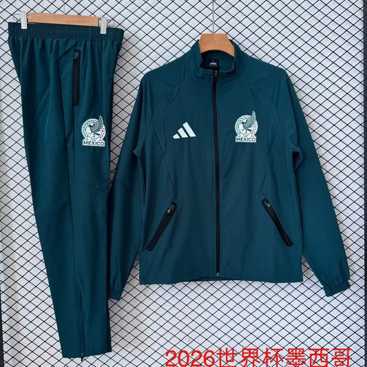 Mexico Windbreaker Sets With Pants Green Football Jersey 2026/2027