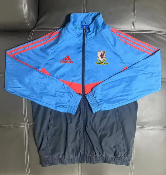 Liverpool Windbreaker White Blue Football Jersey 2025/2026