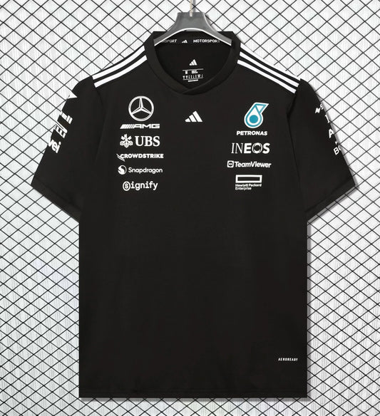 Adidas Mercedes-Benz T-shirt Black Fans Football Jersey 2025