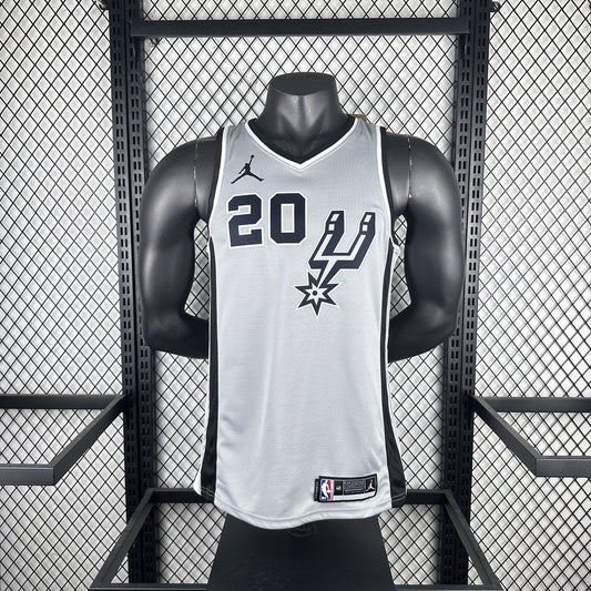 San Antonio Spurs Grey #20 GINOBILI NBA Season Jerseys 2021