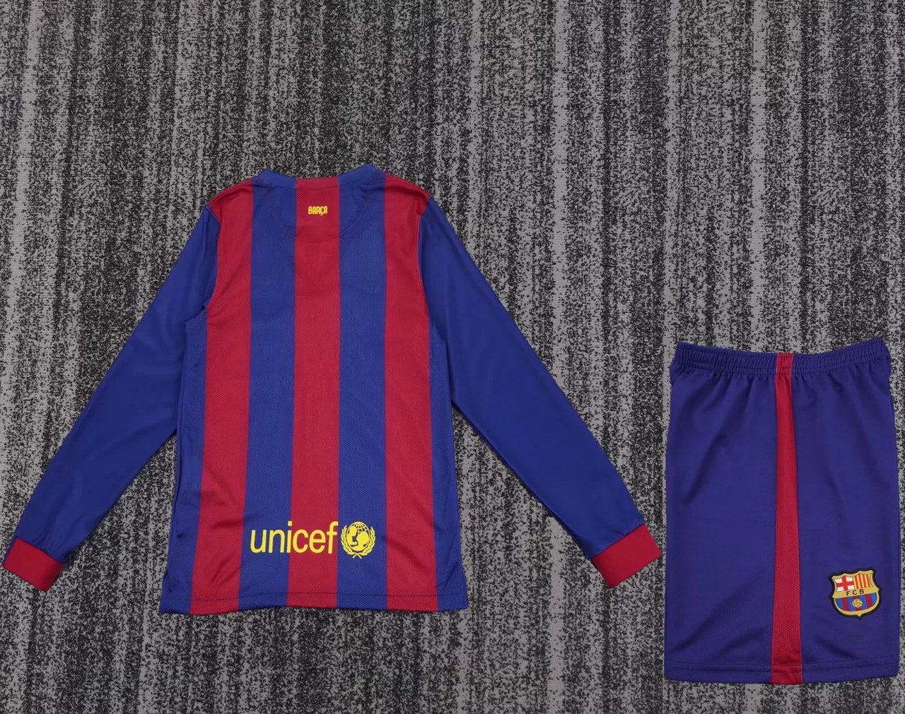 Retro Barcelona Long Home Kids Football Jersey 2014/2015