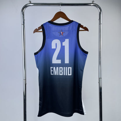 Philadelphia 76Ers Blue #21 EMBIID NBA Season Jerseys 2023 ALL-STAR