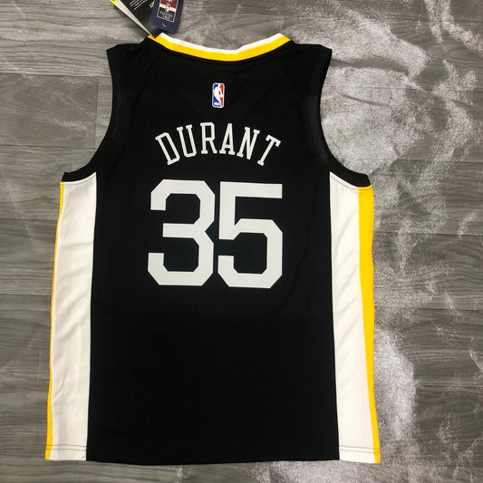 Golden State Warriors Black V-Neck City Edition #35 DURANT NBA Season Jerseys 2019