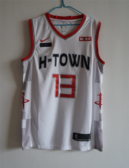 NBA New Season Rockets (New Fabric Printing) 13 Hardon White City Edition