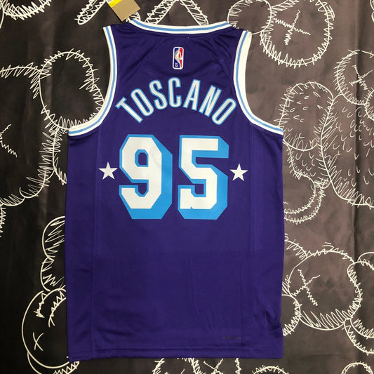 Los Angeles Lakers City Edition Purple #95 TOSCANO NBA Season Jerseys 2022