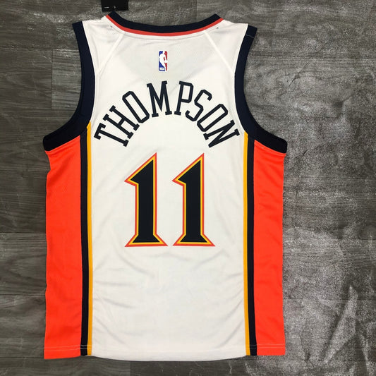 Golden State Warriors V-neck White #11 THOMPSON NBA Season Jerseys 2009/2010