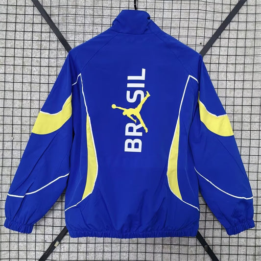 Brazil Windbreaker Blue Football Jersey 2026/2027