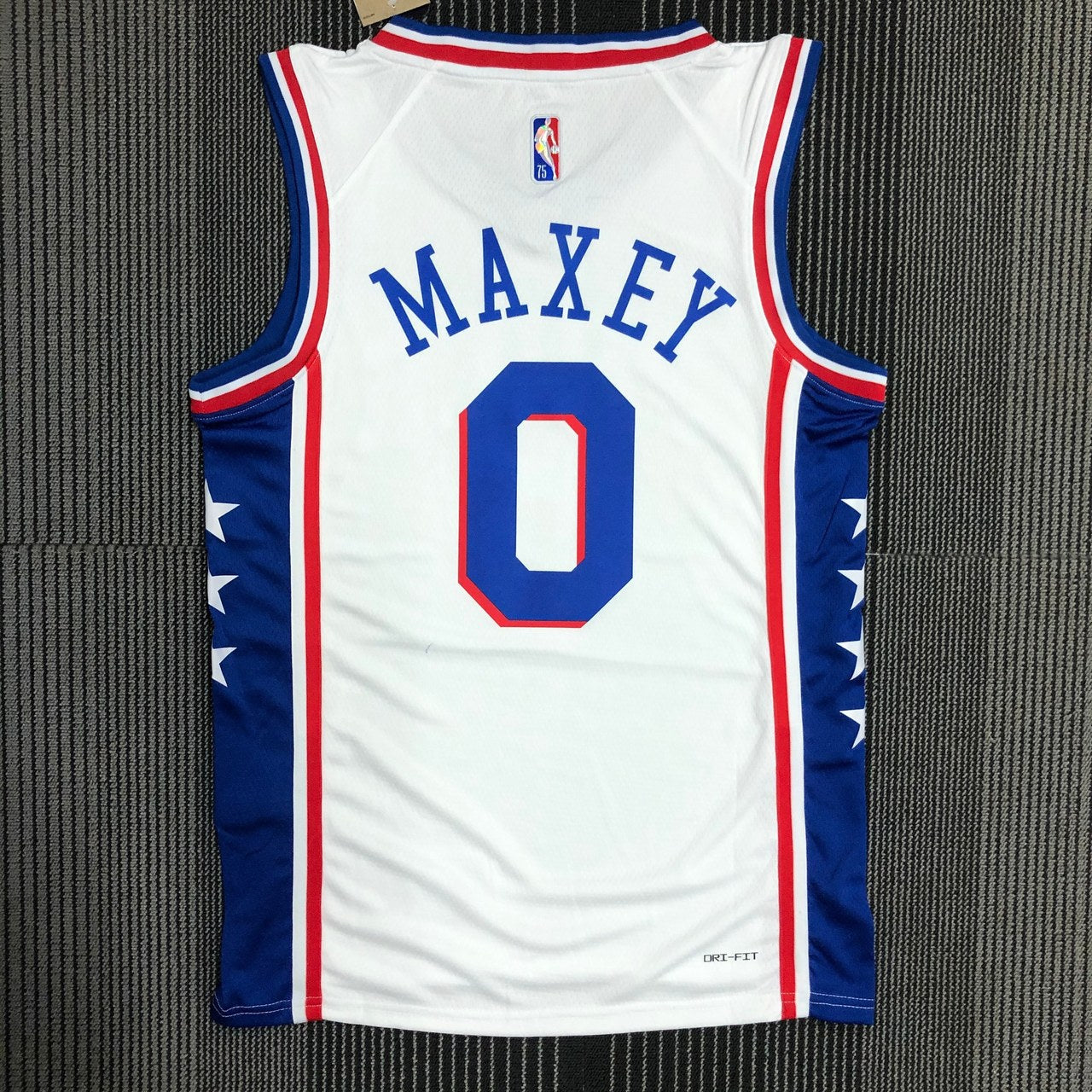 Philadelphia 76Ers White #0 MAXEY NBA Season Jerseys 75 Year