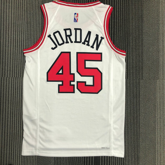 Chicago Bulls White #45 JORDAN NBA Season Jerseys 75 Year