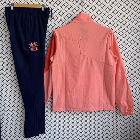 Barcelona Windbreaker Sets With Pants Pink Football Jersey 2025/2026