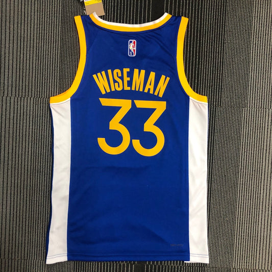 Golden State Warriors Blue V-Neck #33 WISEMAN NBA Season Jerseys 75 Year