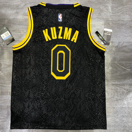 NBA Laker Crew Neck Black Snake 0 Kuzma With Chip