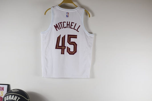 Cleveland Cavaliers Kids White #45 MITCHELL NBA Jerseys 2023