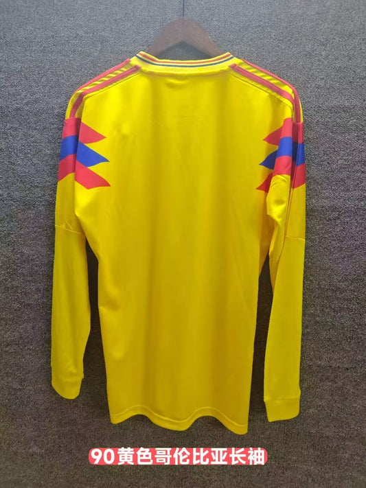 Retro Colombia Home Long Sleeve Football Jersey 1990