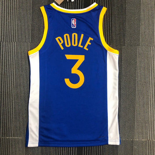 Golden State Warriors Blue V-Neck #3 POOLE NBA Season Jerseys 75 Year