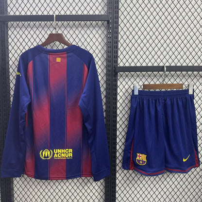 Barcelona Home Long With Pants Sets Fans Football Jersey 2025/2026