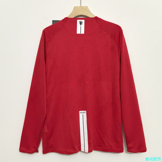Retro Manchester United Home Long Sleeve Football Jersey 2007/2008
