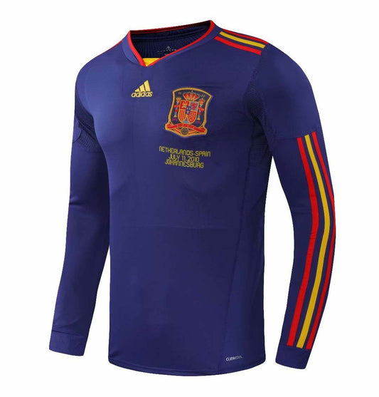 Retro Spain Away Long Sleeve Football Jersey 2010