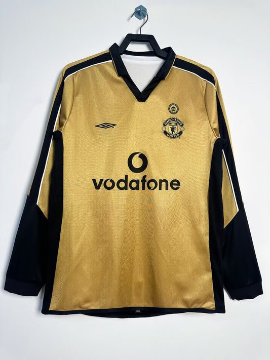 Retro Manchester United Long Two-sided Away 100 Year Football Jersey 2001/2002