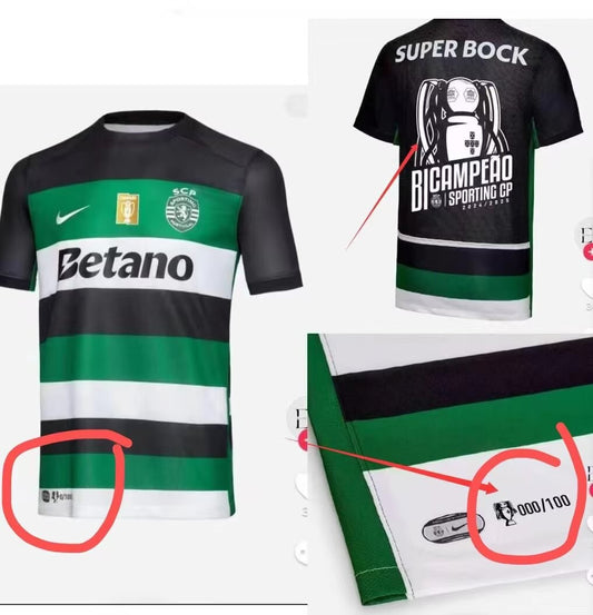 Sporting Lisbon Champion Home Player Football Jersey 2024/2025