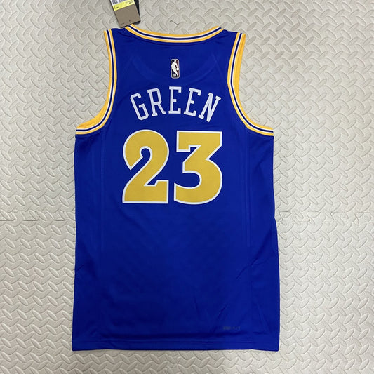 Golden State Warriors Blue Retro #23 GREEN NBA Season Jerseys 2024