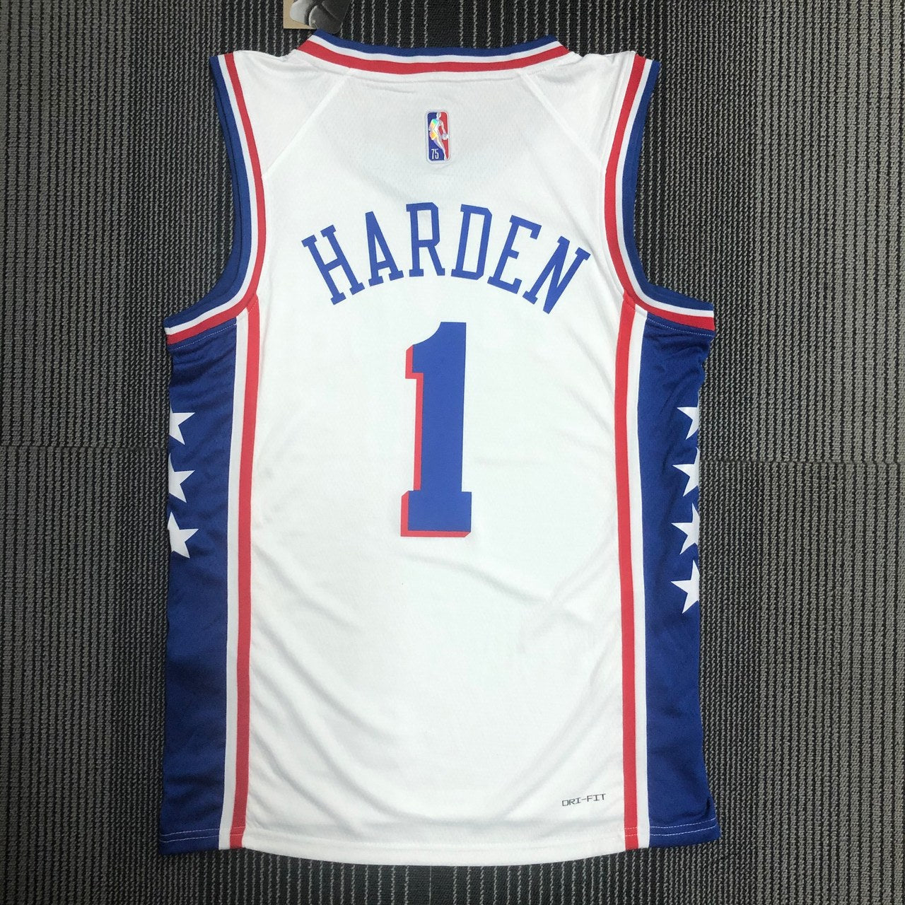 Philadelphia 76Ers White #1 HARDEN NBA Season Jerseys 75 Year
