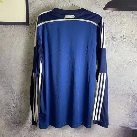Retro Argentina Away Long （带小字 ） Football Jersey 2014