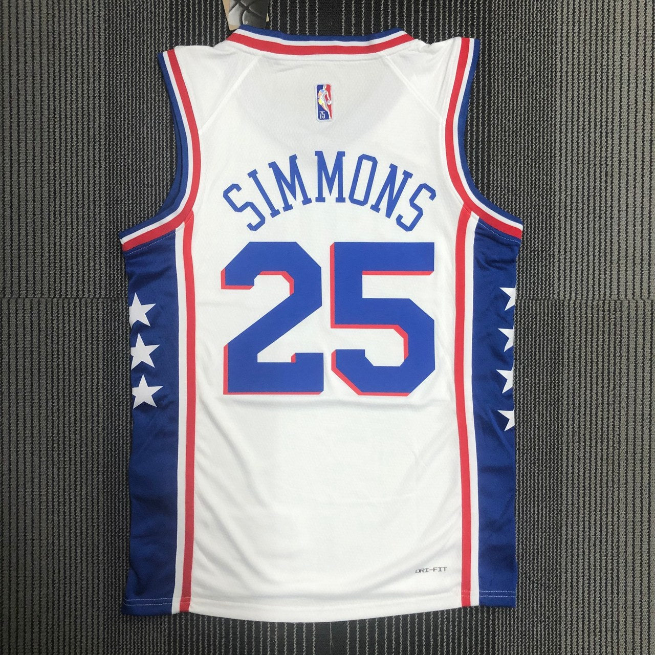 Philadelphia 76Ers White #25 SIMMONS NBA Season Jerseys 75 Year