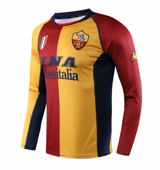 Retro Roma Home Long Sleeve Football Jersey 2000/2001