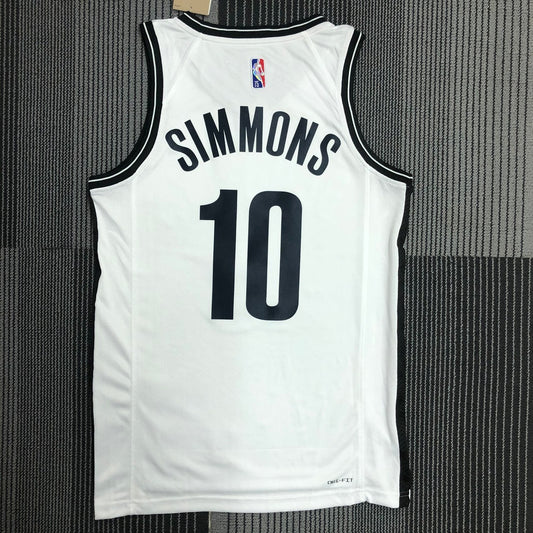 Brooklyn Nets White #10 SIMMONS NBA Season Jerseys 75 Year
