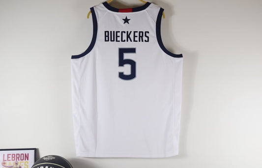 UCONN White #5 BUECKERS NBA Jerseys