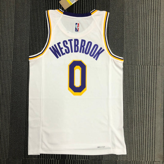 Los Angeles Lakers 75 Year White #0 WESTBROOK NBA Season Jerseys 2022