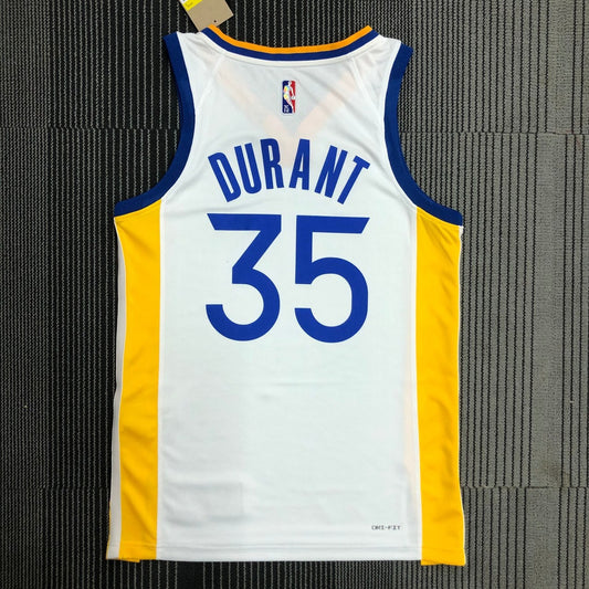 Golden State Warriors White V-Neck #35 DURANT NBA Season Jerseys 75 Year