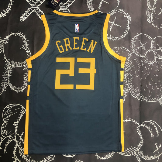 Golden State Warriors Grey Retro #23 GREEN NBA Season Jerseys 2018