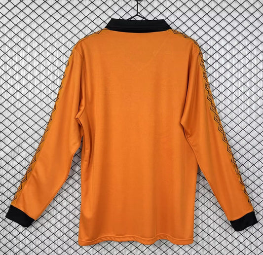Retro Wolves Home Long Sleeve Fans Football Jersey 1980/1981