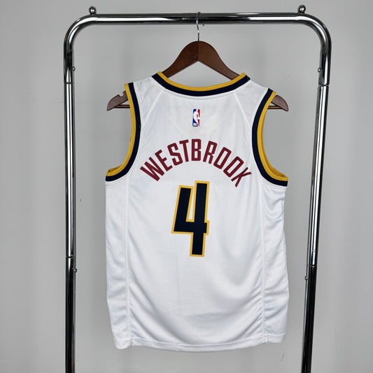 Denver Nuggets White #4 WESTBROOK NBA Season Jerseys