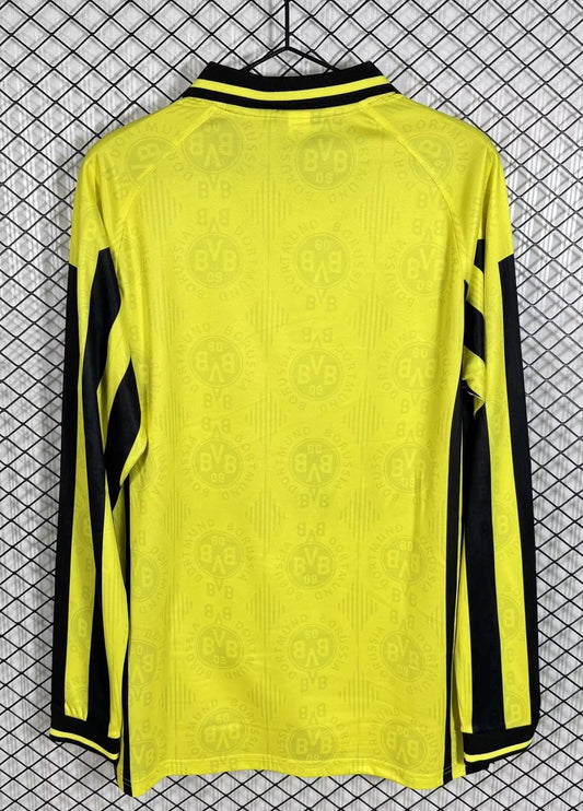 Retro Dortmund Home Fans Long Sleeve Football Jersey 1996/1997